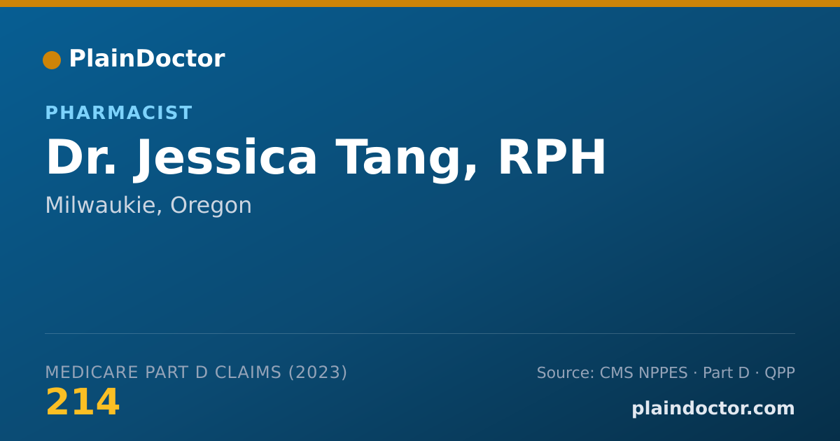 Shareable card for Jessica Tang, RPH - Pharmacist, Milwaukie, OR