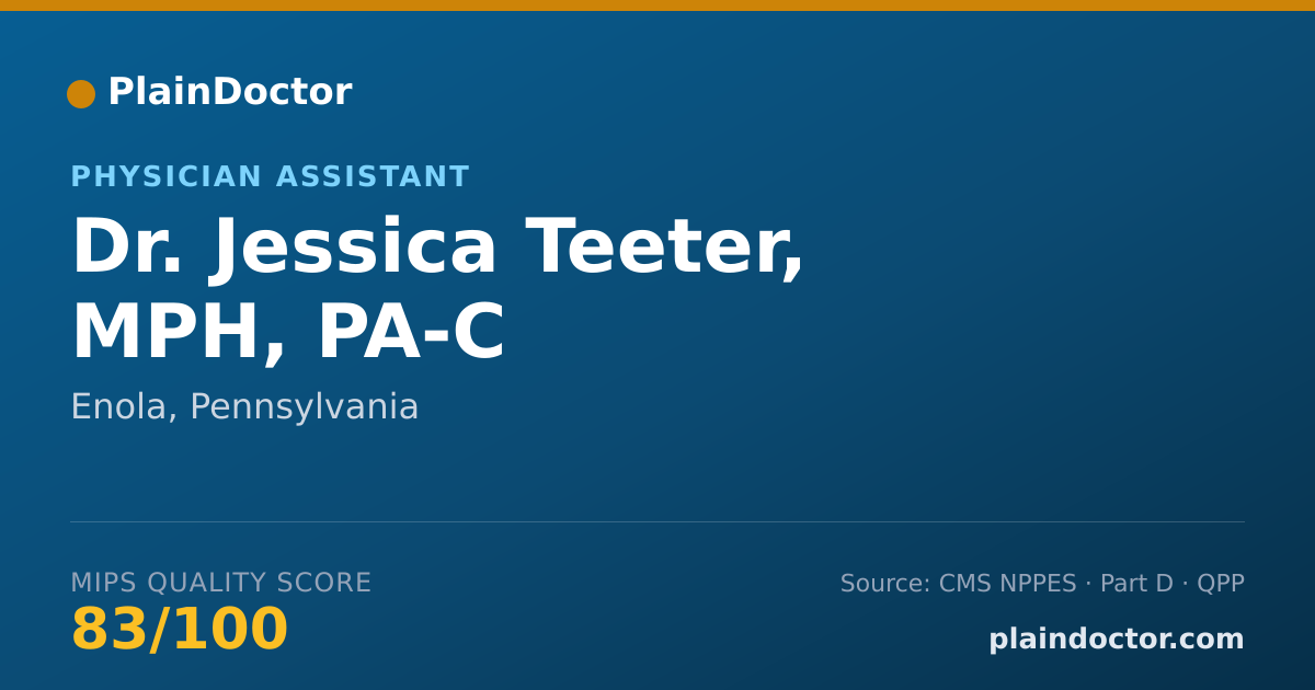 Shareable card for Jessica Teeter, MPH, PA-C - Physician Assistant, Enola, PA