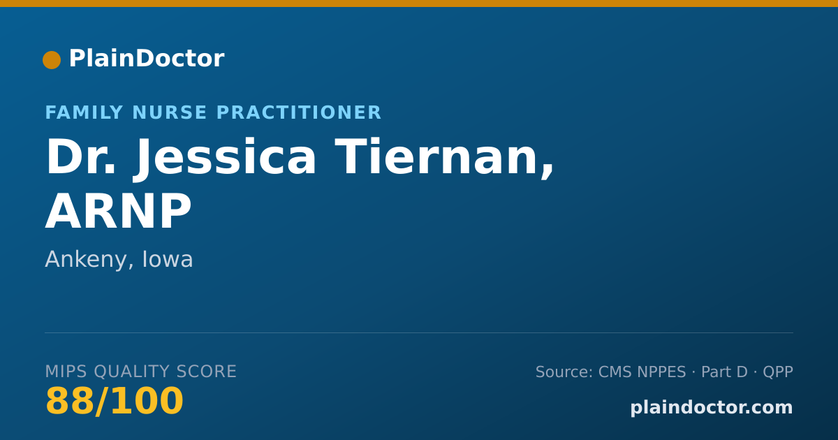 Shareable card for Jessica Tiernan, ARNP - Family Nurse Practitioner, Ankeny, IA