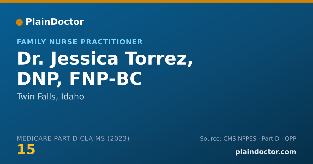 Shareable card for Jessica Torrez, DNP, FNP-BC - Family Nurse Practitioner, Twin Falls, ID