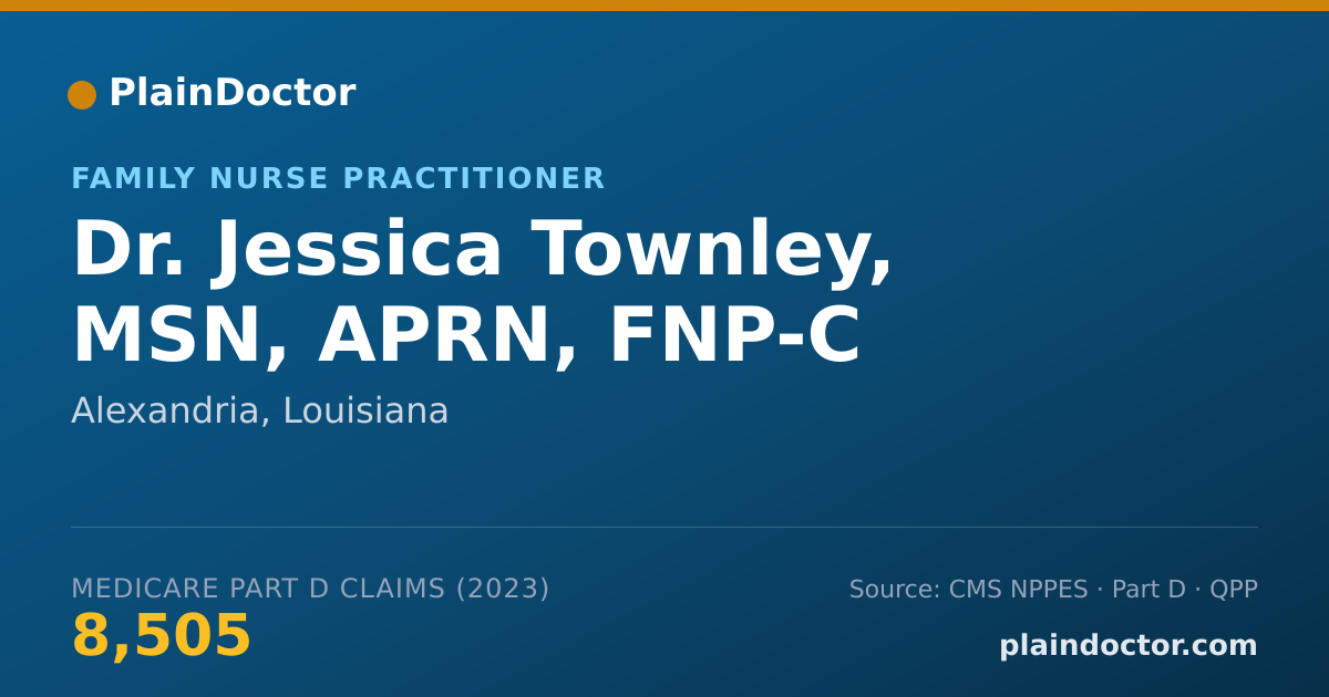 Shareable card for Jessica Townley, MSN, APRN, FNP-C - Family Nurse Practitioner, Alexandria, LA