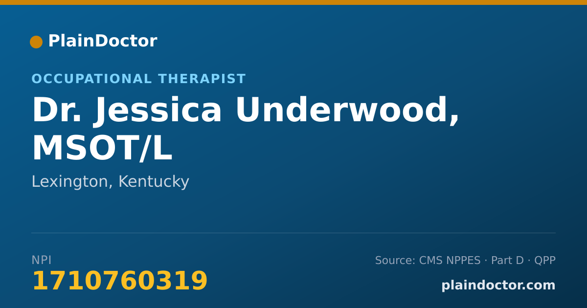 Shareable card for Jessica Underwood, MSOT/L - Occupational Therapist, Lexington, KY