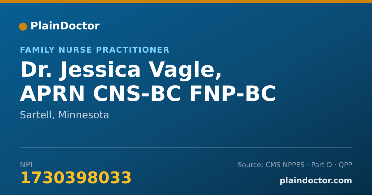 Shareable card for Jessica Vagle, APRN CNS-BC FNP-BC - Family Nurse Practitioner, Sartell, MN