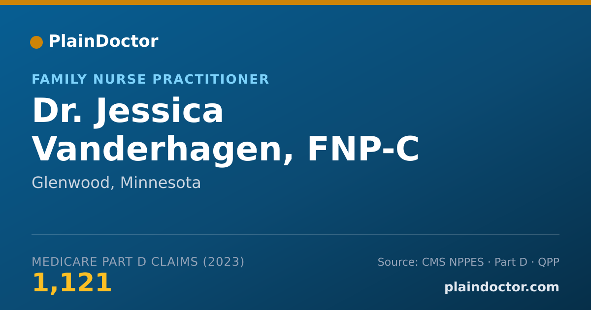Shareable card for Jessica Vanderhagen, FNP-C - Family Nurse Practitioner, Glenwood, MN