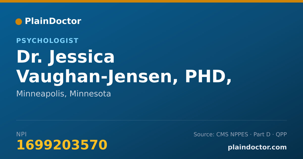 Shareable card for Jessica Vaughan-Jensen, PHD, LP - Psychologist, Minneapolis, MN