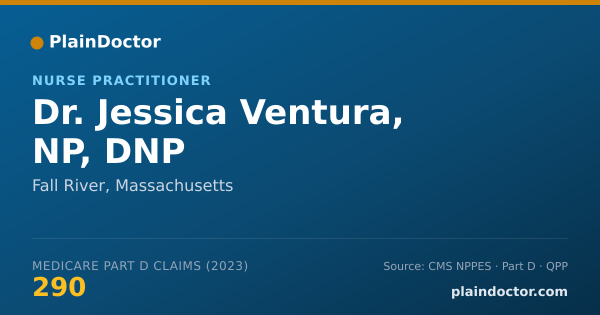 Shareable card for Jessica Ventura, NP, DNP - Nurse Practitioner, Fall River, MA