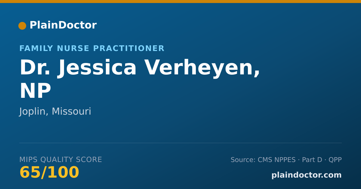 Shareable card for Jessica Verheyen, NP - Family Nurse Practitioner, Joplin, MO