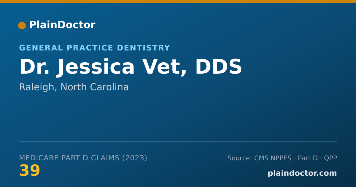 Shareable card for Jessica Vet, DDS - General Practice Dentistry, Raleigh, NC