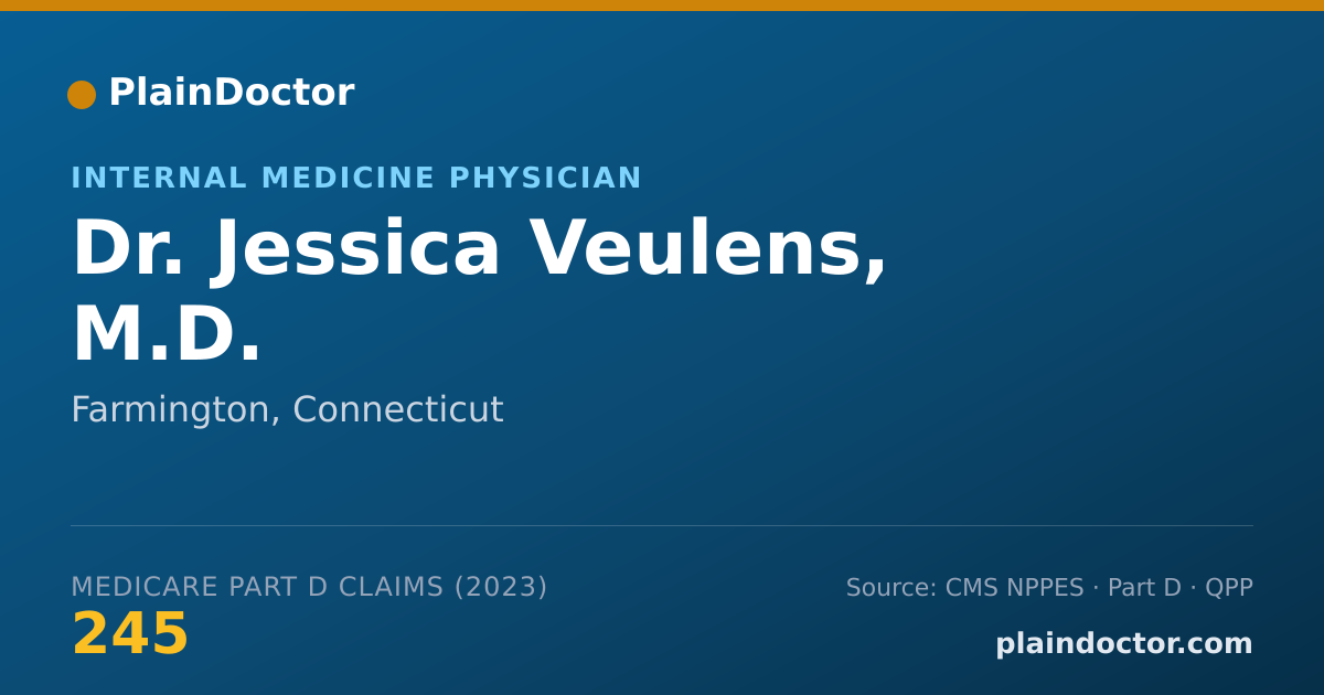 Shareable card for Jessica Veulens, M.D. - Internal Medicine Physician, Farmington, CT