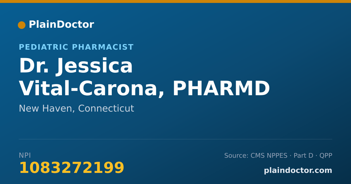 Shareable card for Jessica Vital-Carona, PHARMD - Pediatric Pharmacist, New Haven, CT