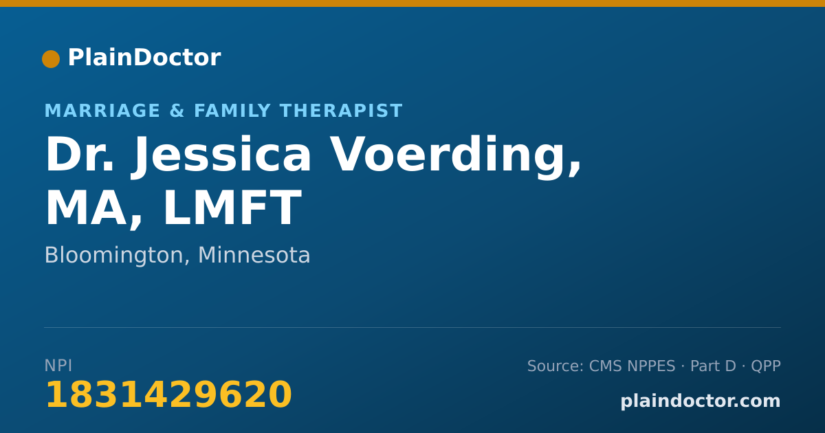 Shareable card for Jessica Voerding, MA, LMFT - Marriage & Family Therapist, Bloomington, MN