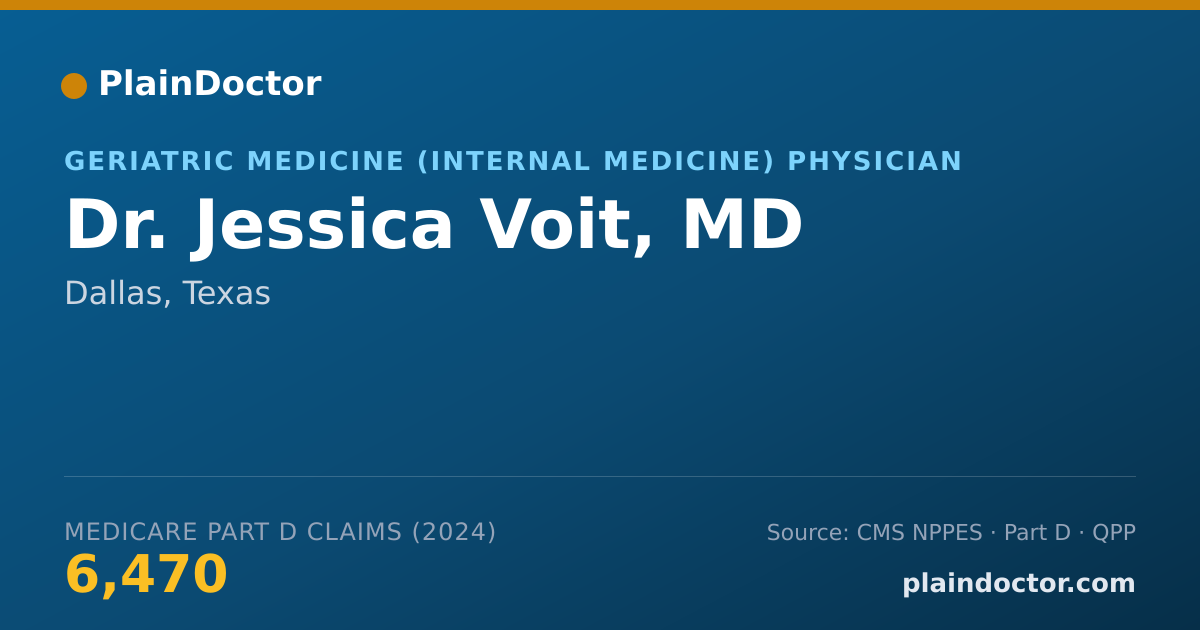 Shareable card for Jessica Voit, MD - Geriatric Medicine (Internal Medicine) Physician, Dallas, TX