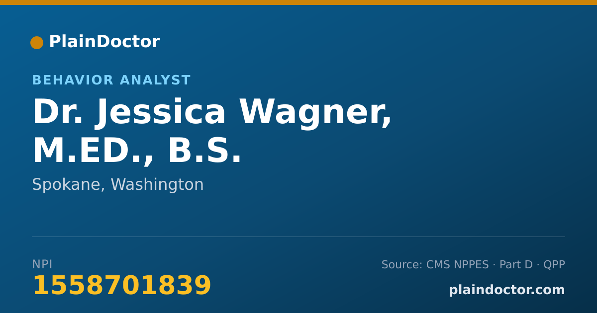 Shareable card for Jessica Wagner, M.ED., B.S. - Behavior Analyst, Spokane, WA