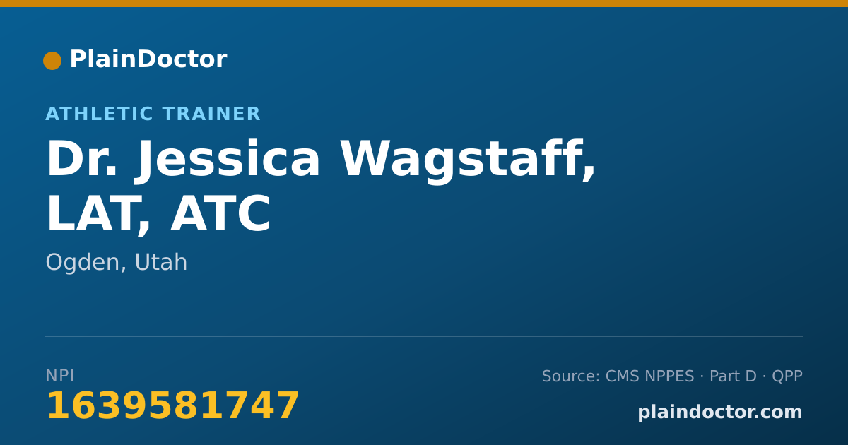 Shareable card for Jessica Wagstaff, LAT, ATC - Athletic Trainer, Ogden, UT