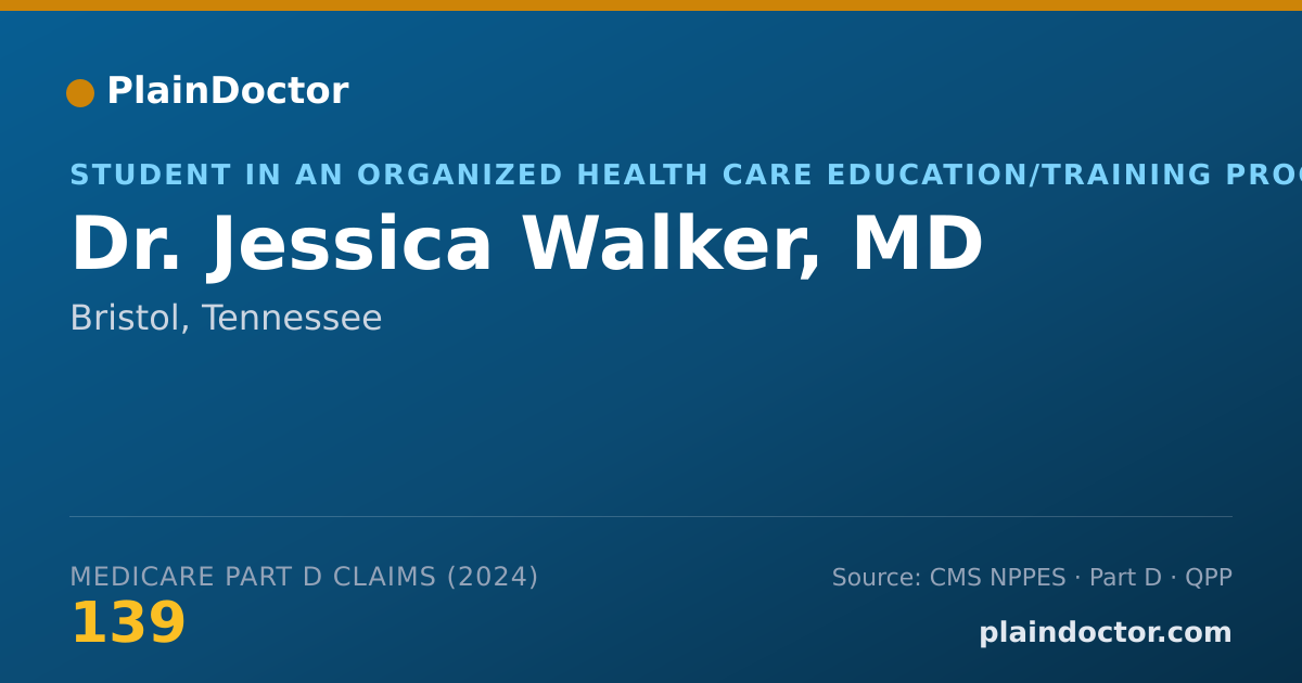 Shareable card for Jessica Walker, MD - Student in an Organized Health Care Education/Training Program, Bristol, TN