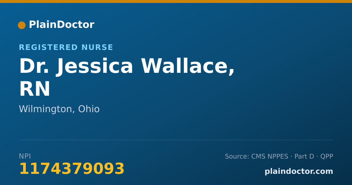 Shareable card for Jessica Wallace, RN - Registered Nurse, Wilmington, OH