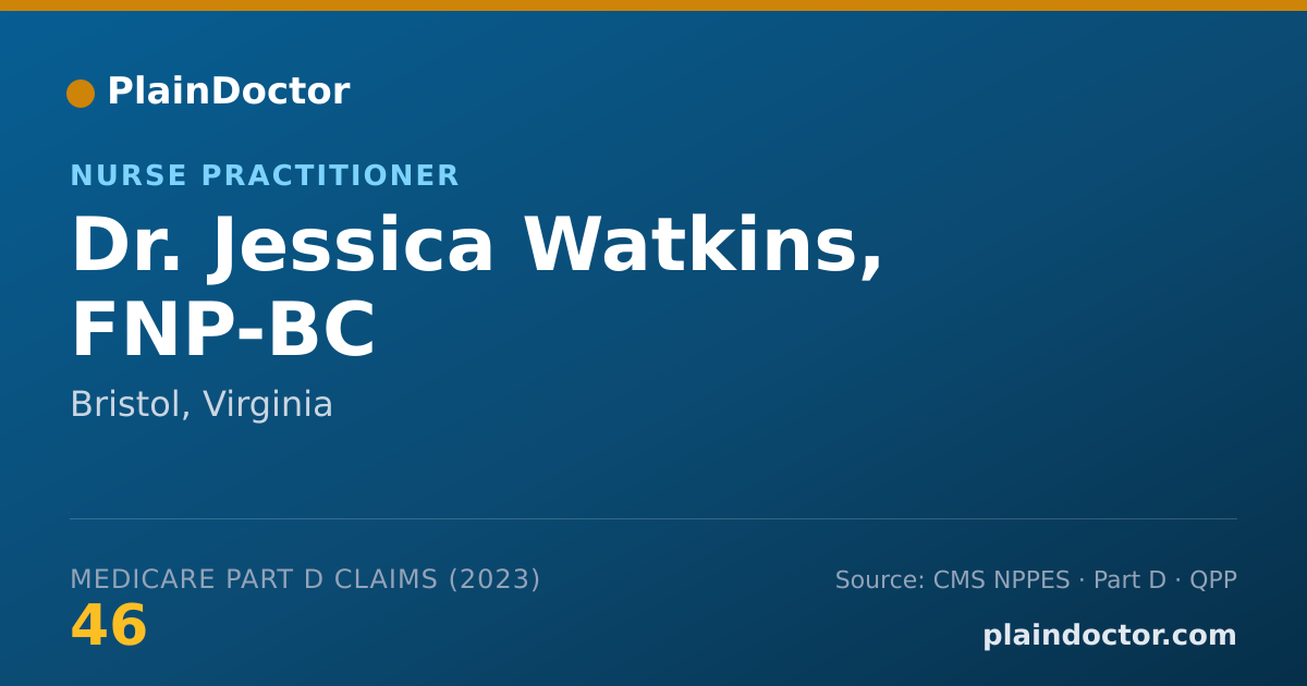 Shareable card for Jessica Watkins, FNP-BC - Nurse Practitioner, Bristol, VA