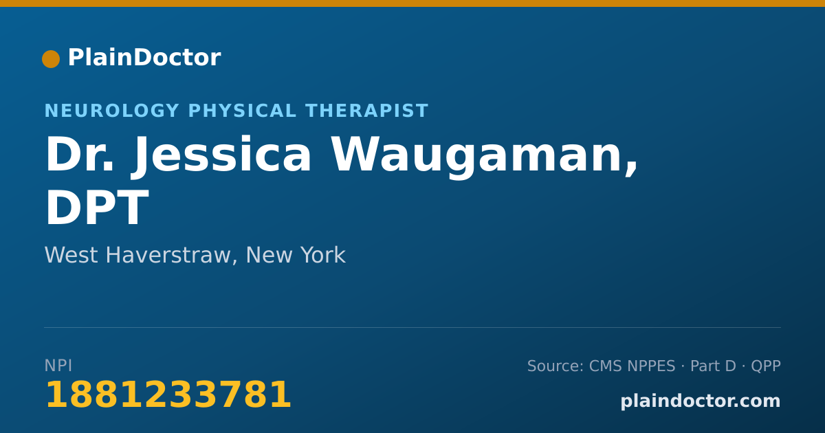 Shareable card for Jessica Waugaman, DPT - Neurology Physical Therapist, West Haverstraw, NY