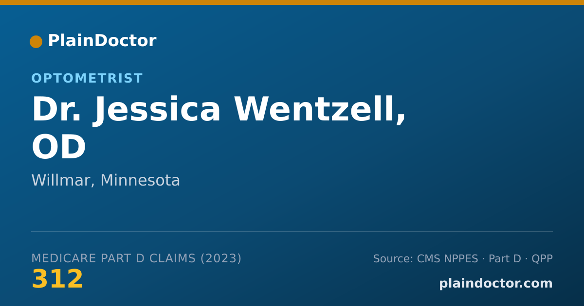 Shareable card for Jessica Wentzell, OD - Optometrist, Willmar, MN