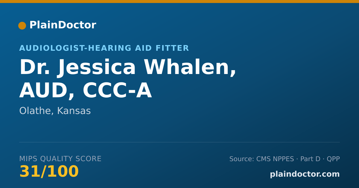 Shareable card for Jessica Whalen, AUD, CCC-A - Audiologist-Hearing Aid Fitter, Olathe, KS