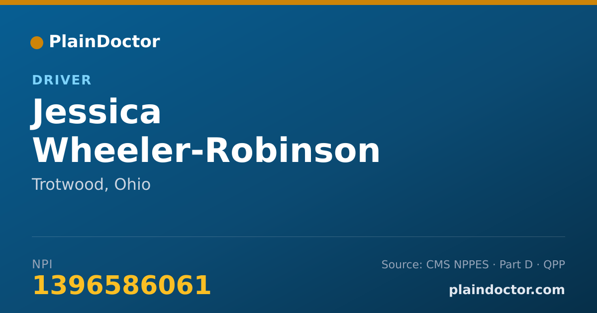 Shareable card for Jessica Wheeler-Robinson - Driver, Trotwood, OH