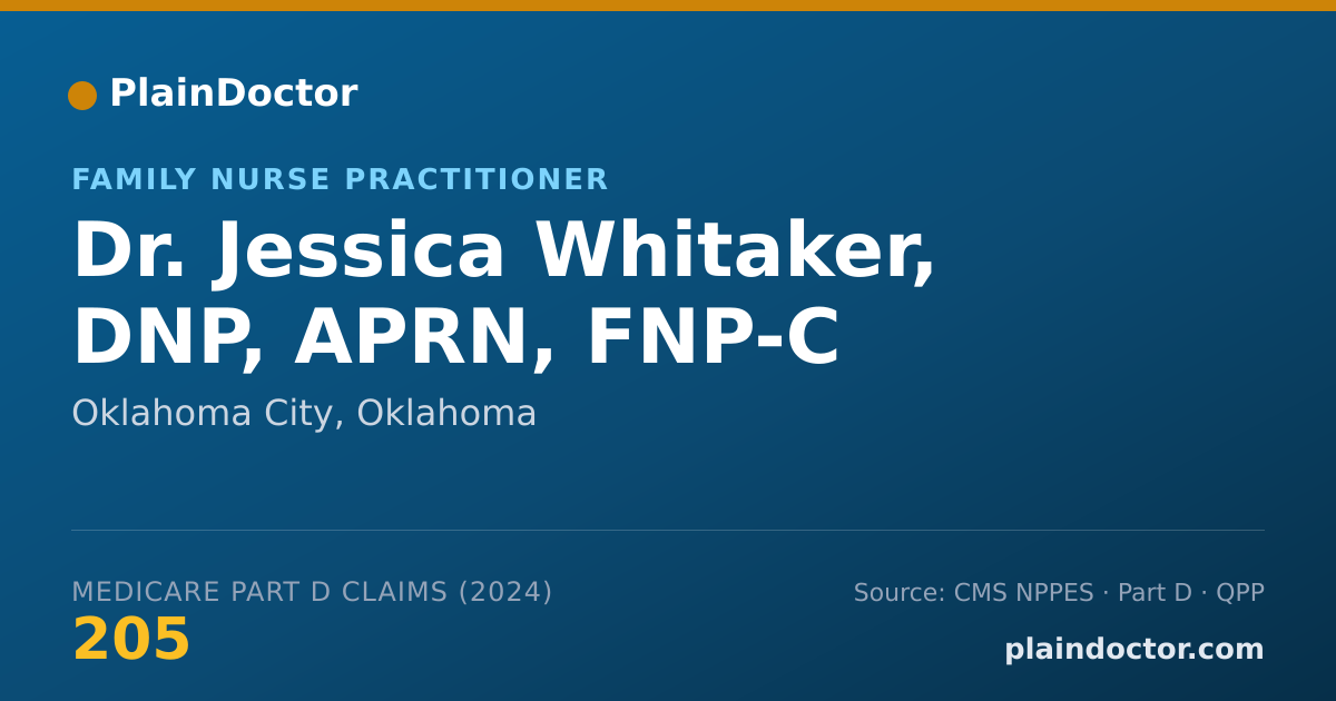 Shareable card for Jessica Whitaker, DNP, APRN, FNP-C - Family Nurse Practitioner, Oklahoma City, OK