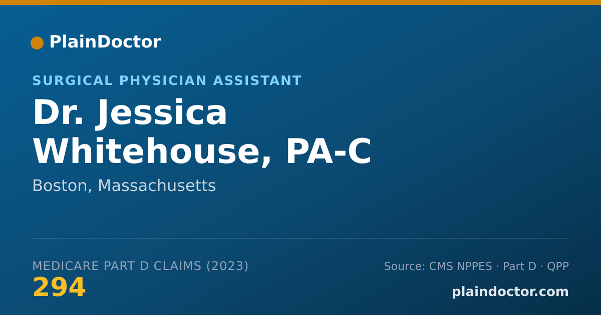 Shareable card for Jessica Whitehouse, PA-C - Surgical Physician Assistant, Boston, MA