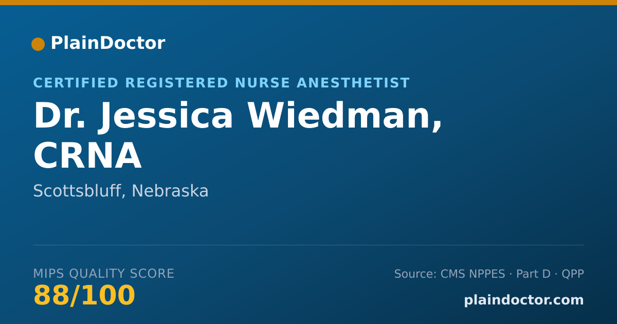 Shareable card for Jessica Wiedman, CRNA - Certified Registered Nurse Anesthetist, Scottsbluff, NE