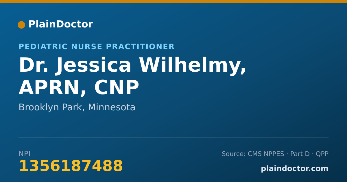 Shareable card for Jessica Wilhelmy, APRN, CNP - Pediatric Nurse Practitioner, Brooklyn Park, MN
