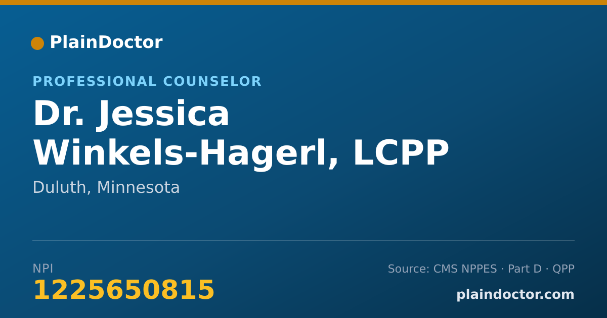 Shareable card for Jessica Winkels-Hagerl, LCPP - Professional Counselor, Duluth, MN