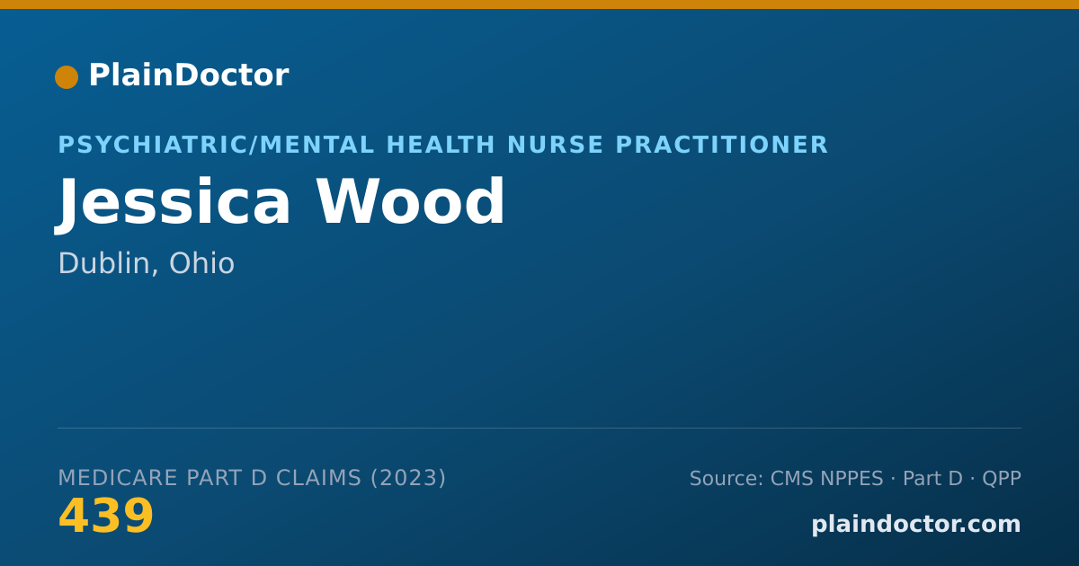 Shareable card for Jessica Wood - Psychiatric/Mental Health Nurse Practitioner, Dublin, OH
