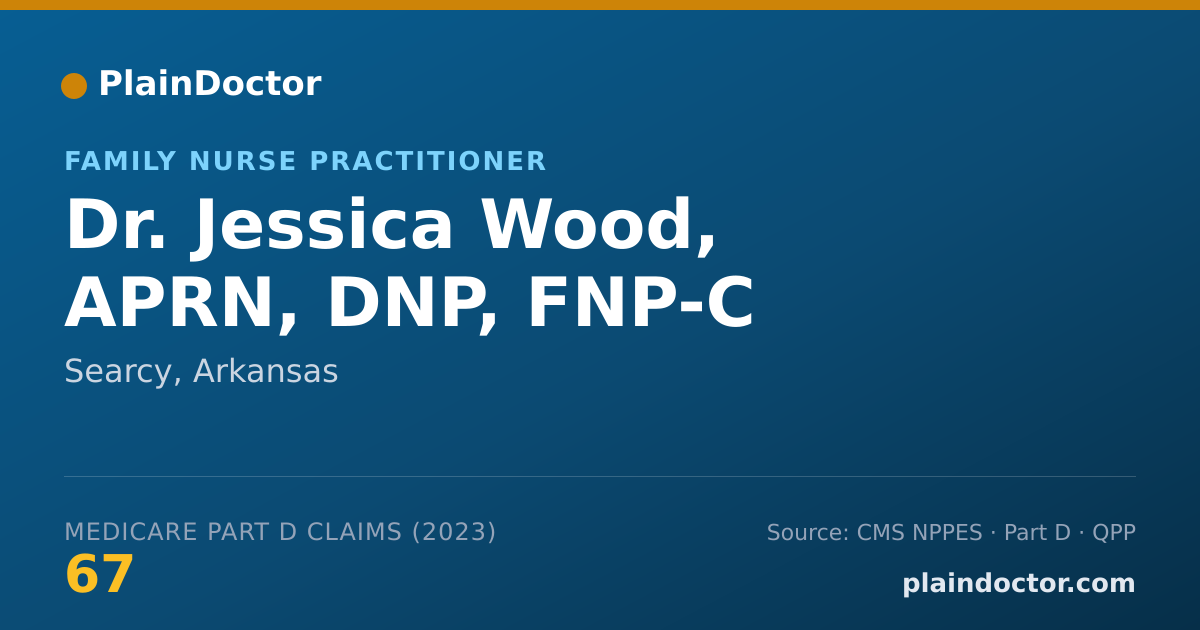Shareable card for Jessica Wood, APRN, DNP, FNP-C - Family Nurse Practitioner, Searcy, AR