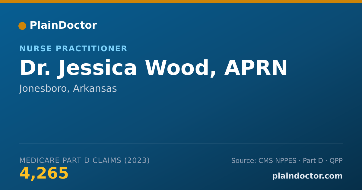 Shareable card for Jessica Wood, APRN - Nurse Practitioner, Jonesboro, AR