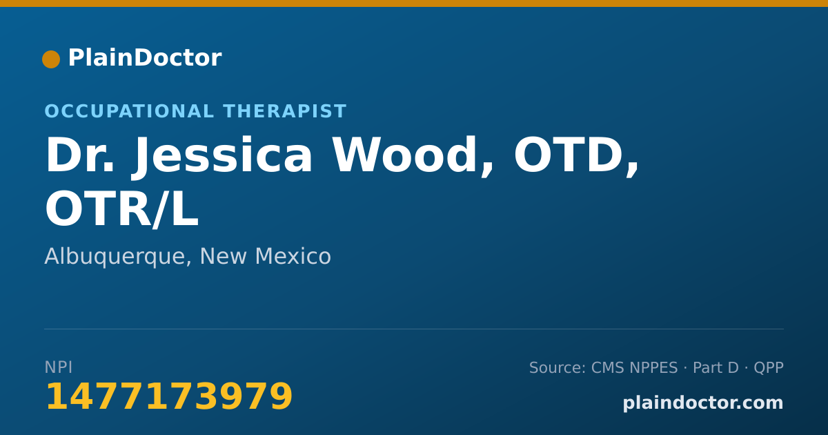 Shareable card for Jessica Wood, OTD, OTR/L - Occupational Therapist, Albuquerque, NM