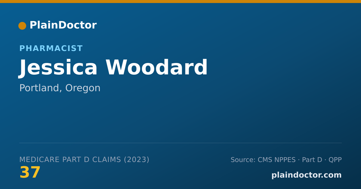 Shareable card for Jessica Woodard - Pharmacist, Portland, OR