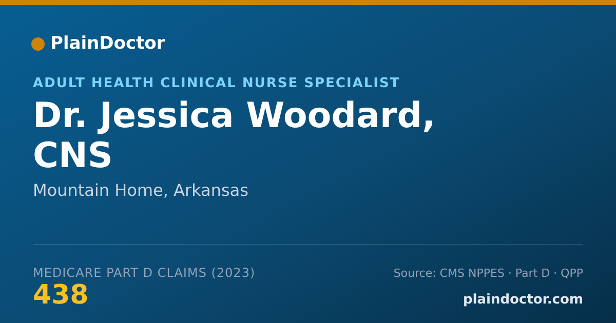 Shareable card for Jessica Woodard, CNS - Adult Health Clinical Nurse Specialist, Mountain Home, AR