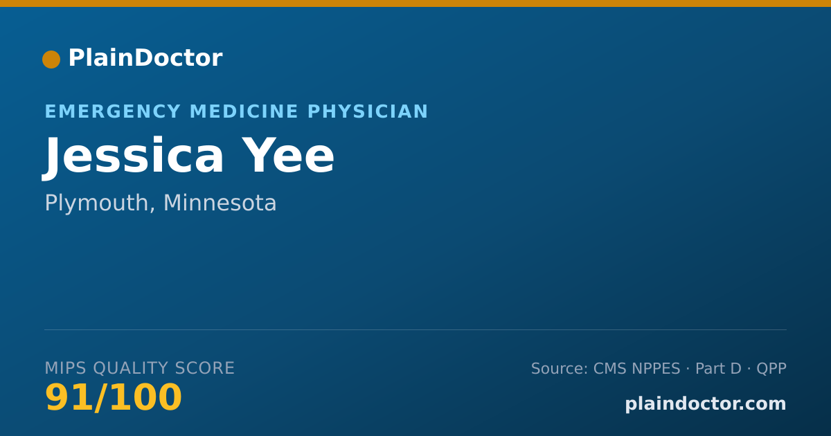 Shareable card for Jessica Yee - Emergency Medicine Physician, Plymouth, MN