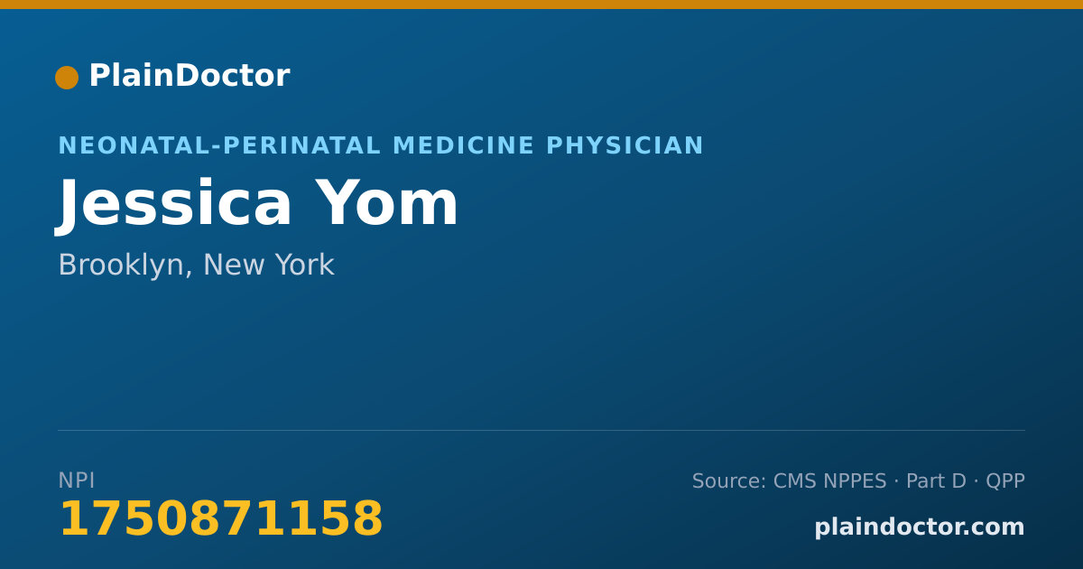 Shareable card for Jessica Yom - Neonatal-Perinatal Medicine Physician, Brooklyn, NY