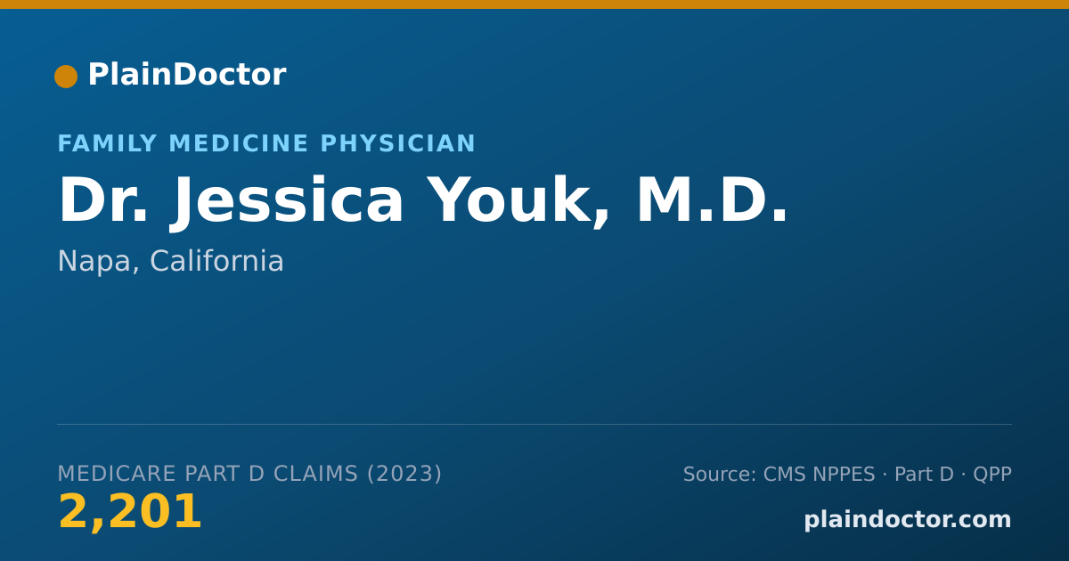 Shareable card for Jessica Youk, M.D. - Family Medicine Physician, Napa, CA