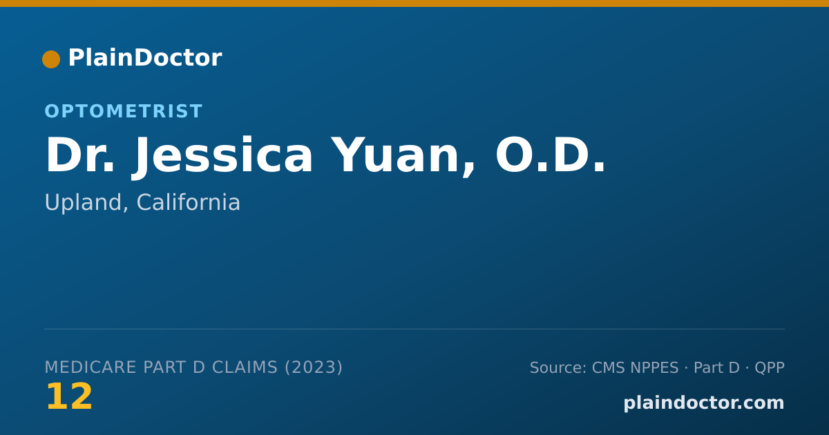 Shareable card for Jessica Yuan, O.D. - Optometrist, Upland, CA