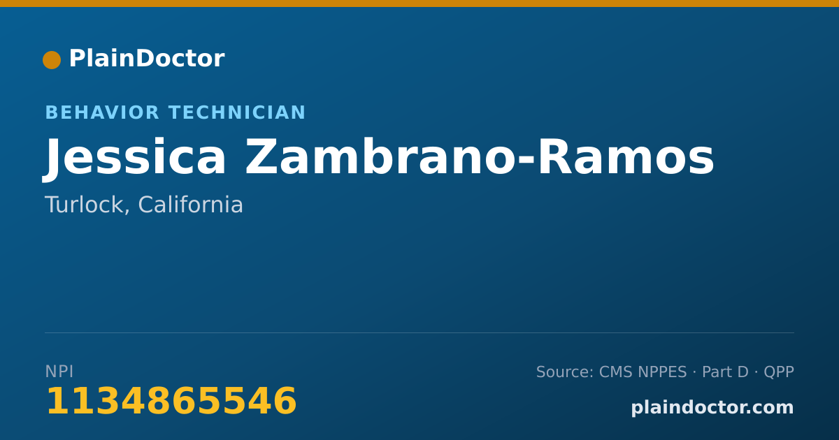 Shareable card for Jessica Zambrano-Ramos - Behavior Technician, Turlock, CA