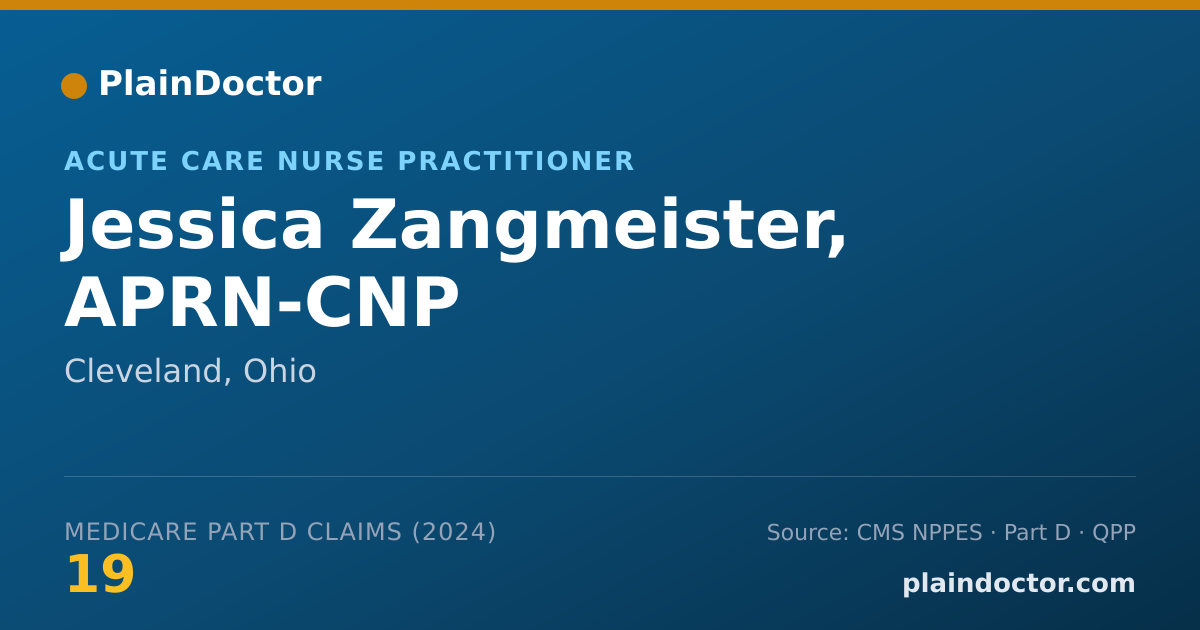 Shareable card for Jessica Zangmeister, APRN-CNP - Acute Care Nurse Practitioner, Cleveland, OH