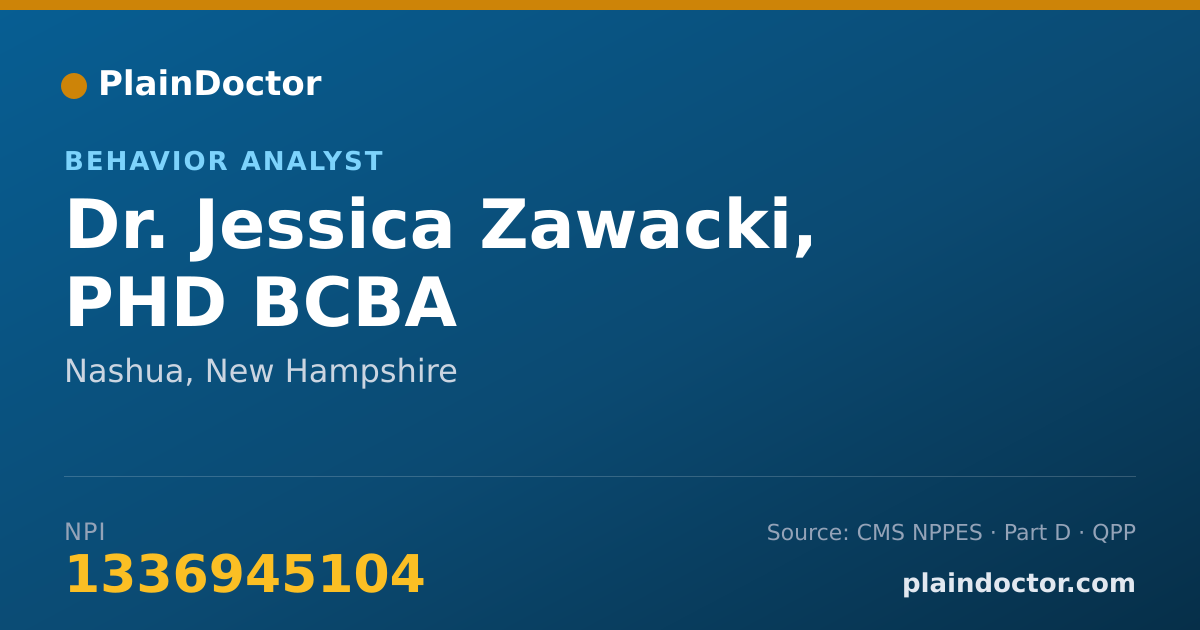 Shareable card for Jessica Zawacki, PHD BCBA - Behavior Analyst, Nashua, NH