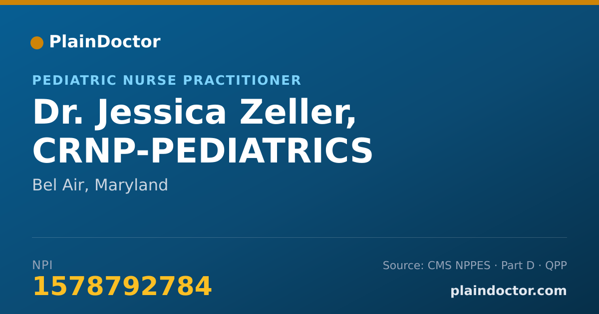 Shareable card for Jessica Zeller, CRNP-PEDIATRICS - Pediatric Nurse Practitioner, Bel Air, MD
