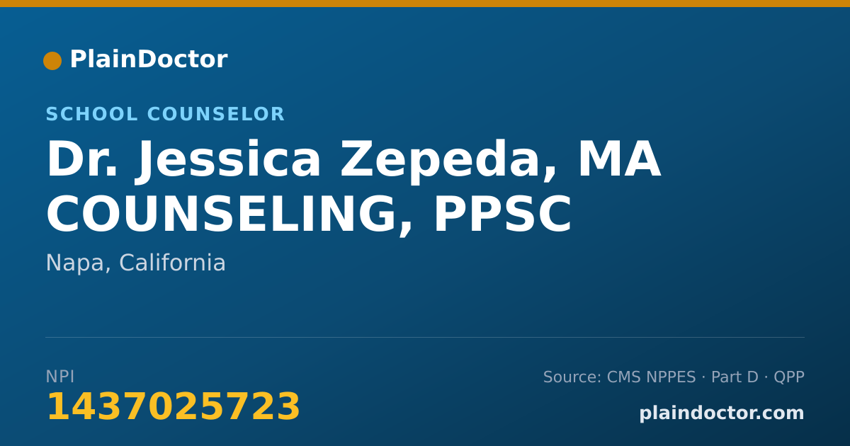 Shareable card for Jessica Zepeda, MA COUNSELING, PPSC - School Counselor, Napa, CA