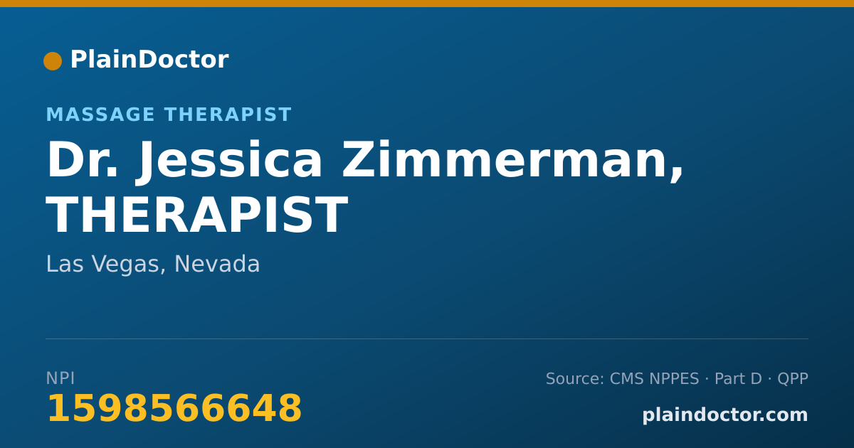 Shareable card for Jessica Zimmerman, THERAPIST - Massage Therapist, Las Vegas, NV