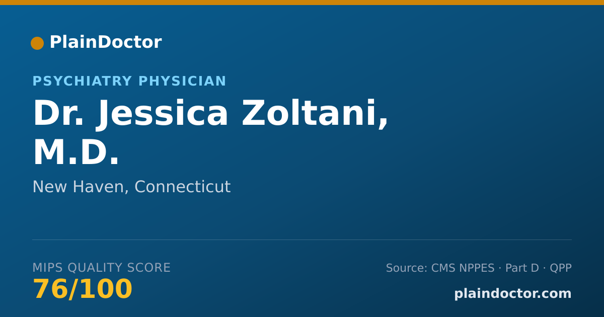 Shareable card for Jessica Zoltani, M.D. - Psychiatry Physician, New Haven, CT