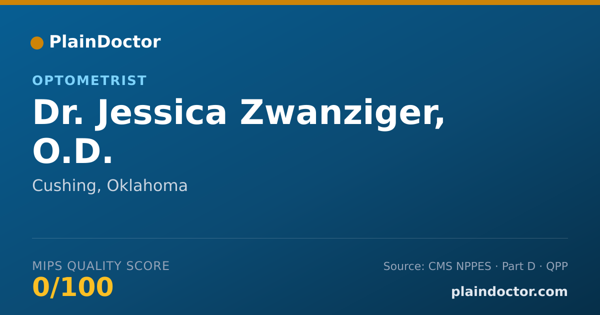 Shareable card for Jessica Zwanziger, O.D. - Optometrist, Cushing, OK