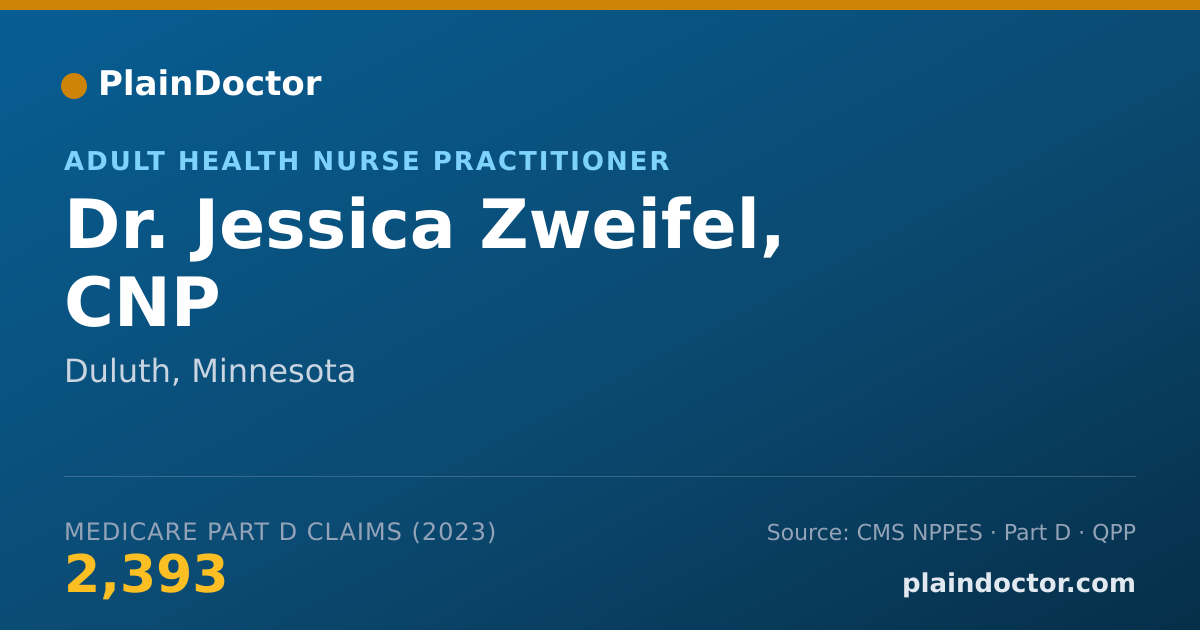 Shareable card for Jessica Zweifel, CNP - Adult Health Nurse Practitioner, Duluth, MN