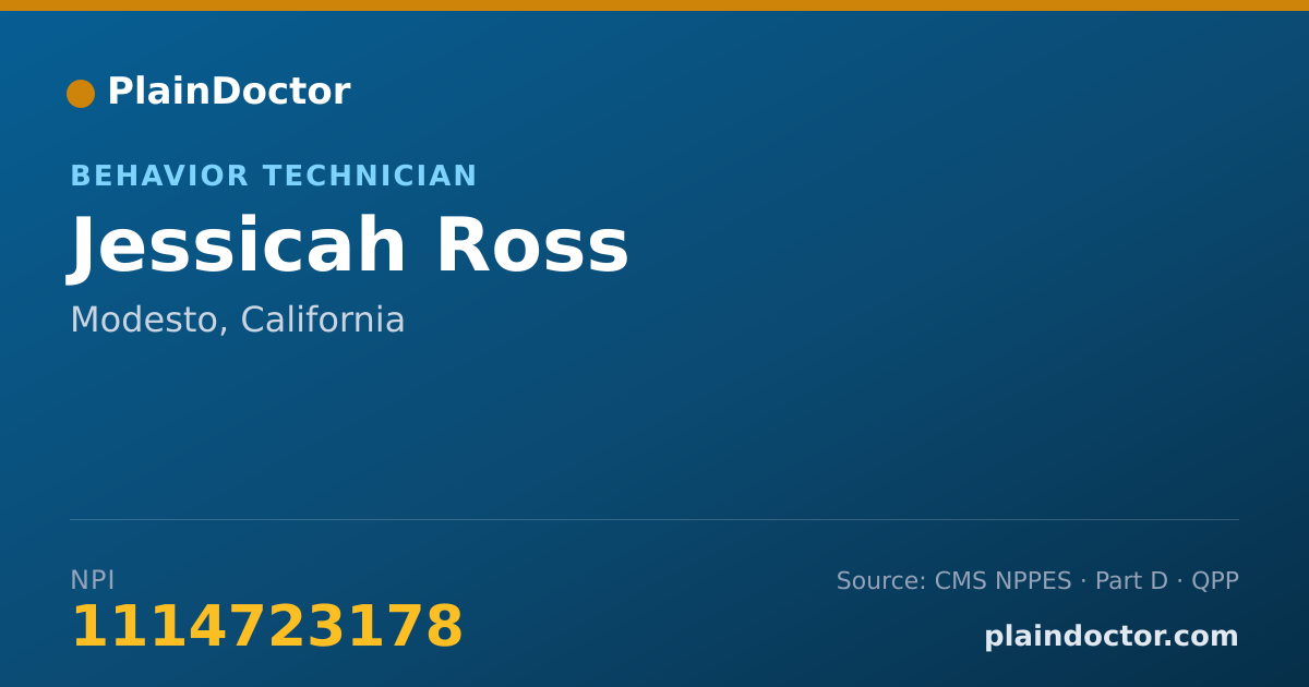 Shareable card for Jessicah Ross - Behavior Technician, Modesto, CA